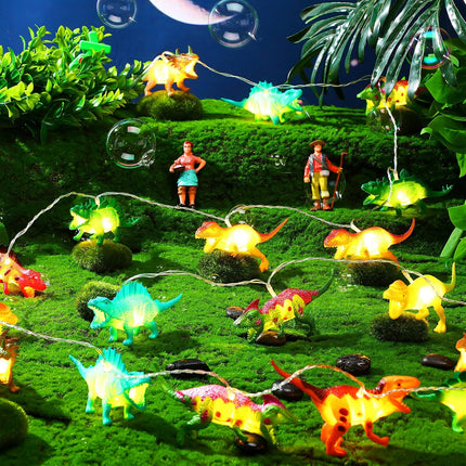 20 LED 9.8 FT Dinosaur String Lights for Boys Room Battery Operated Dino Light Girls Kids Bedroom Decor Christmas Tree Decoration Holiday Party Garden Tent Wall - Ft.