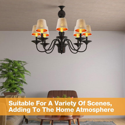 6 Pcs Chandelier Lamp Shades Set Small Shade for Pendant Wall Ceiling Lights Candle Bulbs Clip on Fitter Lampshade (Star,White) -.
