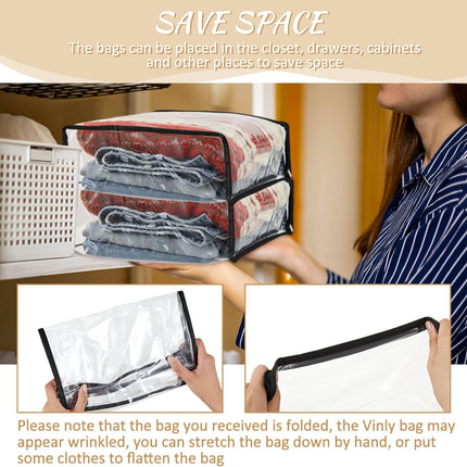 20 Pieces Clear Vinyl Zippered Storage Bags 15 x 11 4 Inch Sweater Plastic Bed Sheet Organizer for Blanket Closet Clothing Linen Clothes Pillow -.