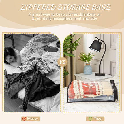 20 Pieces Clear Vinyl Zippered Storage Bags 15 x 11 4 Inch Sweater Plastic Bed Sheet Organizer for Blanket Closet Clothing Linen Clothes Pillow -.