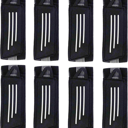 8 Pack Elastic Bike Bicycle Ankle Leg Riding Puttee Cycling Safety Bind Pant Bands Clip Strap Belt Fully Adjustable Cycling, Jogging, Camping (Black).