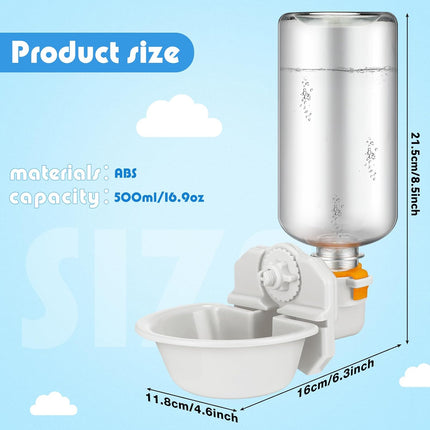 2 Pcs Rabbit Cat Dog Water Bottle Small for Crate 17oz Anti Overflow Pet Cage Suspended Dispenser Hanging Automatic Bunny Ferret Animals Kennel Colors -.