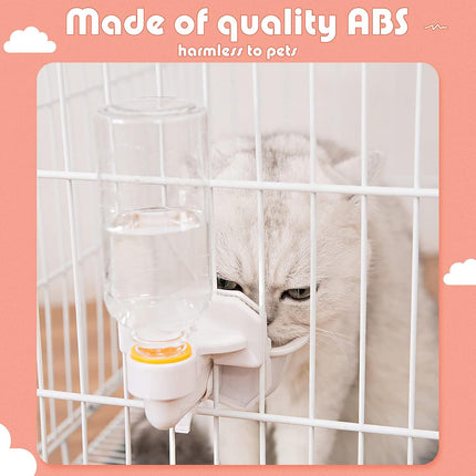 2 Pcs Rabbit Cat Dog Water Bottle Small for Crate 17oz Anti Overflow Pet Cage Suspended Dispenser Hanging Automatic Bunny Ferret Animals Kennel Colors -.