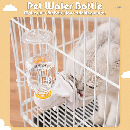 2 Pcs Rabbit Cat Dog Water Bottle Small for Crate 17oz Anti Overflow Pet Cage Suspended Dispenser Hanging Automatic Bunny Ferret Animals Kennel Colors -.