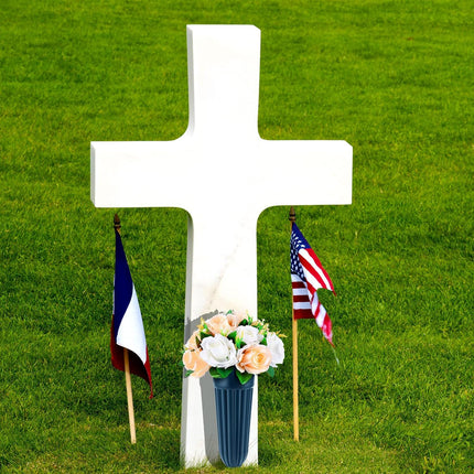 4 Pack Cemetery Vases with Spikes Headstone Vase for Graves Memorial Grave Site Decorations Floral Markers Flower Holder Plastic Hollow Drainage Hole (Classic Style) -.