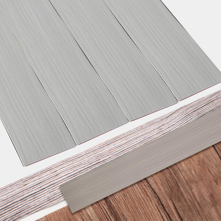 10 Ft Vinyl Floor Transition Strip 3 Wide Flat Self Adhesive Cover Strips Threshold Flooring Gap Trim Laminate for and Doorway, Wood Grain Design (Grey) -.