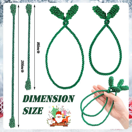 20 Pcs Christmas Inches and 16 Set Decorative Garland Twist Ties Decor for Xmas Holiday Lights Bannisters Stairways Railings (Green) Green -.