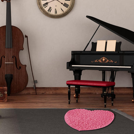 2 Pieces Valentine's Day Heart Rug Bath Mat Shaped Door Bathroom Area Set for Shower Bedroom Kitchen Decor, 20 x 24 Inches(Pink, Red) Pink, Red -.