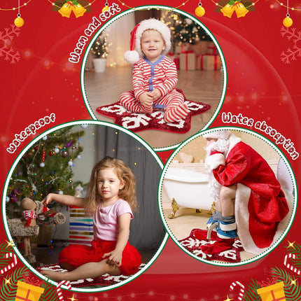 Winter Snowflake Rug Red Bath Mat Bathroom Decor Welcome Non Slip Xmas Washable Bathtub Tub Doormat 21.7'' x 23.6''(Classic) -.