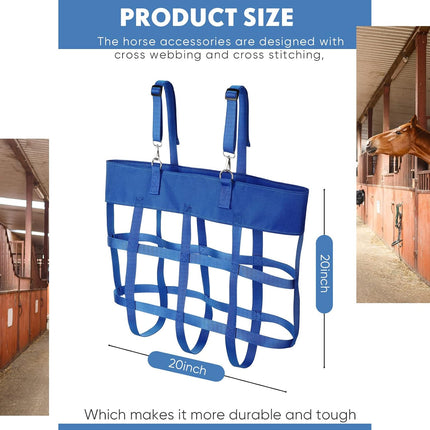 2 Pcs Classic Box Fan Holder for Horse Stall Adjustable Equine Bag Hanging Stable Supplies Metal Hook Accessories, Blue -.