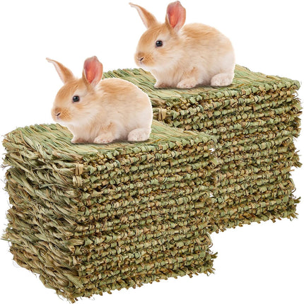 40 Pcs Grass mats for Rabbits Bunny Mat Woven Straw Bed Rabbit Sleeping Natural Chew Toy Parrot Chinchilla Squirrel Hamster Cat Dog Small Animal -.