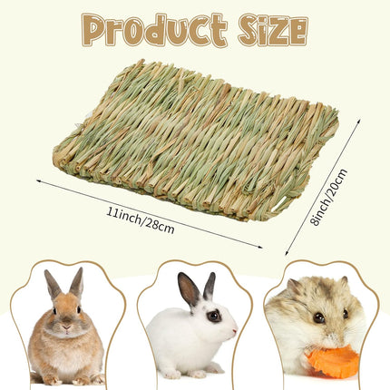 40 Pcs Grass mats for Rabbits Bunny Mat Woven Straw Bed Rabbit Sleeping Natural Chew Toy Parrot Chinchilla Squirrel Hamster Cat Dog Small Animal -.