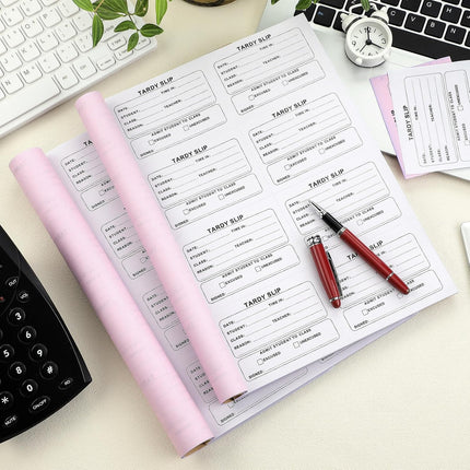 800 Pcs Tardy Slip Book with Carbonless Duplicates 3.5 x 4.3 Inch Slips Per Form Register Copy Notebook for Student Late Arrivals Easy Removal Fold and Tear(White Red) White Red -.