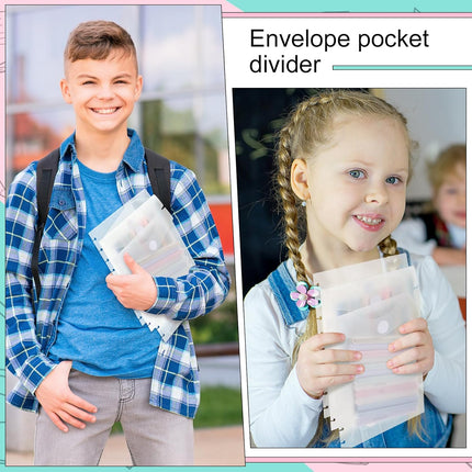 8 Pcs 7 x 9.25 Inches 9 Disc Medium Size discbound Pocket dividers Envelope Binder Planner Accessories Dividers Inserts Discbound Notebook Supplies for Office School Work Organizer -.