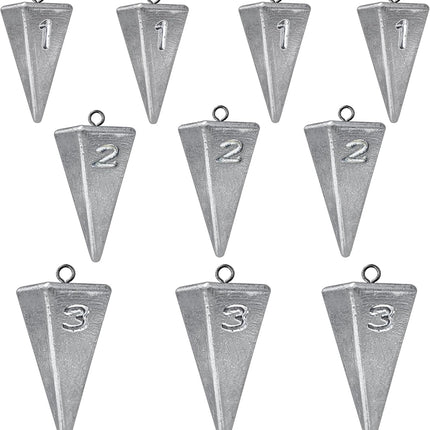 Fishing Weights Pyramid Sinkers Kit Bullet for Ocean Saltwater Surf Gear Tackle 1oz 2oz 3oz.
