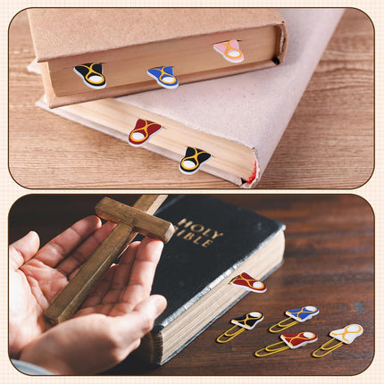 30 Pcs Jesus Paper Clips Christian Bookmarks for Kids Cross Paperclip Bible Cute Virgin Mary Gift Religious Bookmark Sunday School Study Supplies Easter Mother Church Party Favor -.