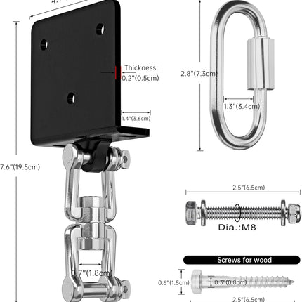 Heavy Bag Hanger for Beam Mount 360° Rotation Boxing Ceiling I-Beam Punching Hooks Fit Hanging Bags and Swings (700 LB Capacity) -.