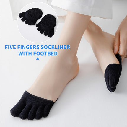 2Pairs Toe Topper Half Socks - Ball of Foot Cushions, Forefoot Pads for Women No Show Black/Beige-closetoe.