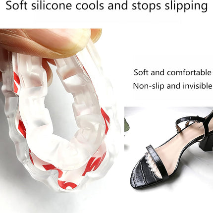 Invisible Anti-Slip Heel Foot Cushion Pads Stickers,Non-Slip Forefoot Strips Sticker Adjustable & Self-Adhesive Women Sandals high Heels Stickers (2 Pairs) -.