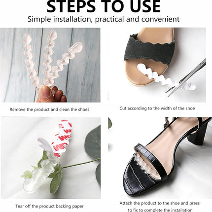 Invisible Anti-Slip Heel Foot Cushion Pads Stickers,Non-Slip Forefoot Strips Sticker Adjustable & Self-Adhesive Women Sandals high Heels Stickers (2 Pairs) -.