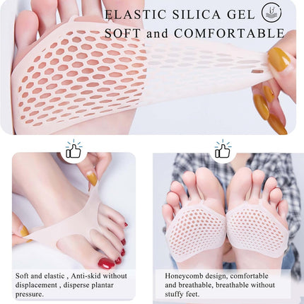 Metatarsal Pads 8 Pack, Breathable & Soft Gel Cushion for Men Women Ball of Foot Cushions Runners, High Heels, Dancers, Morton's Neuroma, Prevent Pain and Discomfort (4 Pairs White) -.