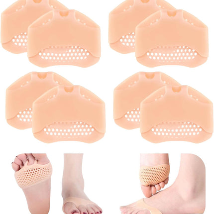 Metatarsal Pads 8 Pack, Breathable & Soft Gel Cushion for Men Women Ball of Foot Cushions Runners, High Heels, Dancers, Morton's Neuroma, Prevent Pain and Discomfort (4 Pairs Pink) -.
