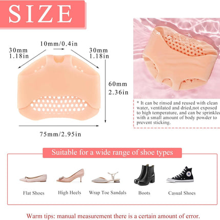 Metatarsal Pads 8 Pack, Breathable & Soft Gel Cushion for Men Women Ball of Foot Cushions Runners, High Heels, Dancers, Morton's Neuroma, Prevent Pain and Discomfort (4 Pairs Pink) -.