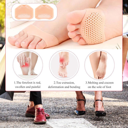 Metatarsal Pads 8 Pack, Breathable & Soft Gel Cushion for Men Women Ball of Foot Cushions Runners, High Heels, Dancers, Morton's Neuroma, Prevent Pain and Discomfort (4 Pairs Pink) -.
