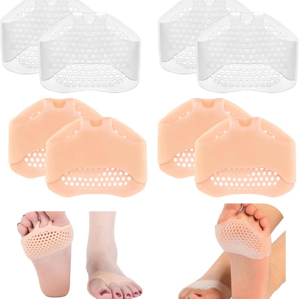4Pairs Metatarsal Pads, Soft Gel Cushion Pads for Men Women Ball of Foot Cushions Runners, High Heels, Morton's Neuroma, Prevent Pain and Discomfort (2 Pairs Pink 2 White) -.