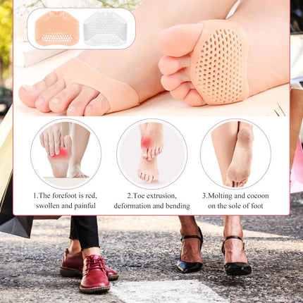 4Pairs Metatarsal Pads, Soft Gel Cushion Pads for Men Women Ball of Foot Cushions Runners, High Heels, Morton's Neuroma, Prevent Pain and Discomfort (2 Pairs Pink 2 White) -.