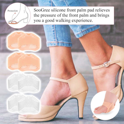 4Pairs Metatarsal Pads, Soft Gel Cushion Pads for Men Women Ball of Foot Cushions Runners, High Heels, Morton's Neuroma, Prevent Pain and Discomfort (2 Pairs Pink 2 White) -.