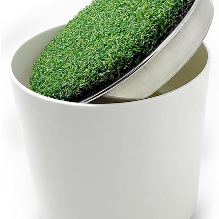 Upgrade Your Home Golf Game: Set of Metal-Base Hole Cups for Ultimate Putting Practice Green stainless steel.