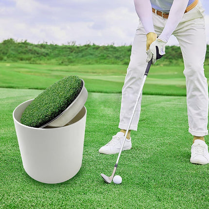 Upgrade Your Home Golf Game: Set of Metal-Base Hole Cups for Ultimate Putting Practice Green stainless steel.