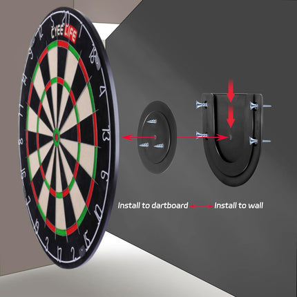 Dartboard Mounting Bracket,Dartboard Bracket Hanging Dartboards Professional,Black Black O Shaped.