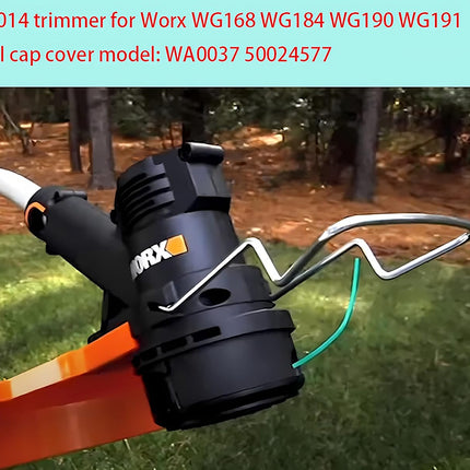 WA0014 Trimmer Line Replacement, for Worx WG168 WG184 WG190 WG191 Weed Eater String Edger - 20 ft 0.080" with WA0037 Cap Covers (8 spools, 2 Cap).