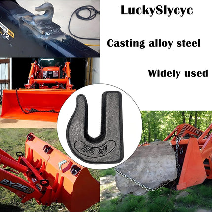 Weld On Grab Chain Hook,3/8" Hooks,Grade 70 Load Limit: 6600 lbs,for Welded onto Tractors or excavators -.