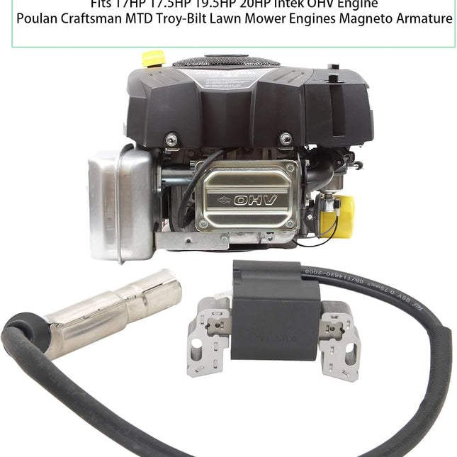 595304 Ignition Coil Magneto Armature, for BS 799650 592841 795315 17HP 17.5HP 19.5HP 20HP Intek OHV Engine Poulan Craftsman MTD Troy-Bilt Lawn Mower Engines Armature -.