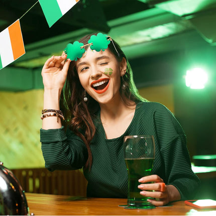 4 Pairs St. Patrick's Day Glasses Accessories Irish Shamrock Sunglasses Decor Party Favors Supplies Leprechaun Costume Green for Women Men -.