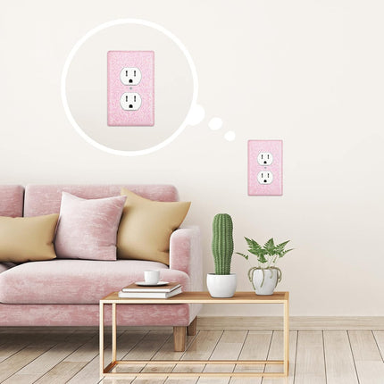 4 Pcs Glitter Light Switch Covers Bling Outlet Wall Plate Preppy Gift for Nursery Decor Women Teens Room Decor(Pink) Pink -.