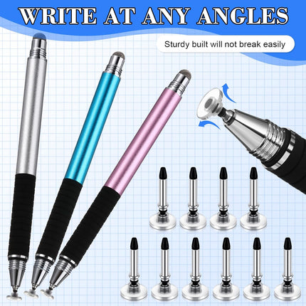 36 Pieces Stylus Pen Tips Replacement Only High Precision Replaceable Disc Tops Universal Round Shape Penpoint for Touch Screen Devices Daily Using Supplies -.