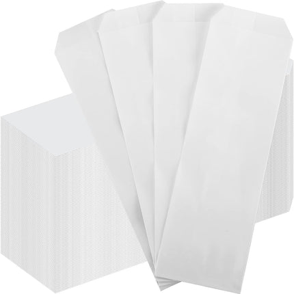 1000 Pieces White Silverware Bags Churro 3 x 10 Inch Kraft Sleeves Paper Utensil for Kitchen Cutlery Oilproof Pretzel Rod Cookies Bakery Treats -.