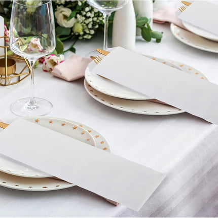 1000 Pieces White Silverware Bags Churro 3 x 10 Inch Kraft Sleeves Paper Utensil for Kitchen Cutlery Oilproof Pretzel Rod Cookies Bakery Treats -.
