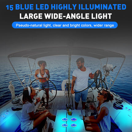 6 Pcs LED Cup Holder Marine Drink Stainless Steel Holders Insert with Drain for Boat Yacht Car Camper Truck RV(Blue) blue -.