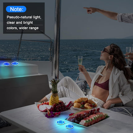 6 Pcs LED Cup Holder Marine Drink Stainless Steel Holders Insert with Drain for Boat Yacht Car Camper Truck RV(Blue) blue -.