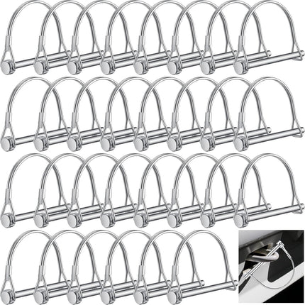 30 Pcs Trailer Hitch Pin Lock, 2-3/4" x 1/4" Pto Shaft Locking Safety Coupler Pin, Carbon Steel, Arch, Heavy Duty, for Farm Trailers, Towing, Wagons, Lawn Equipment and Hitches -.