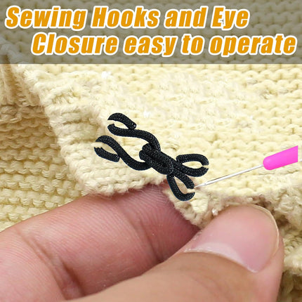 30 Pcs Sewing Hook and Eye Closure Fur Hooks Eyes for Crafts Clothing Locks Bras Coats DIY Craft Projects Pet (Black) BLACK.