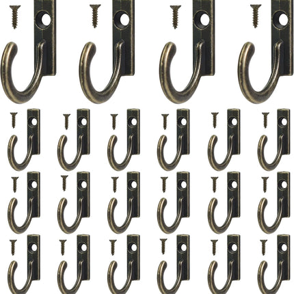 40 Pieces Key Hooks Jewelry Small Hook Wall Mounted Single for Hanging Clothes Hat Kitchen Bathroom Towel Farmhouse Retro Craft Projects Bronze.