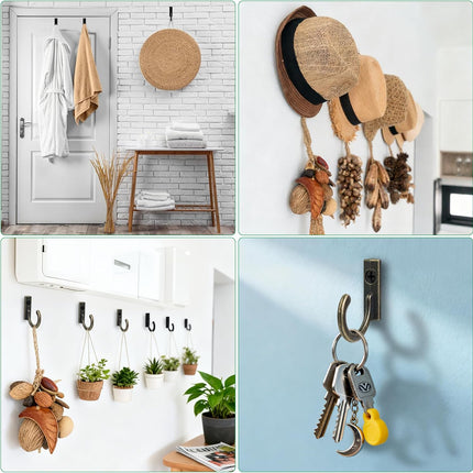40 Pieces Key Hooks Jewelry Small Hook Wall Mounted Single for Hanging Clothes Hat Kitchen Bathroom Towel Farmhouse Retro Craft Projects Bronze.