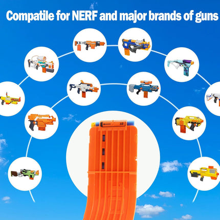 10 Darts Curved Magazine Quick Reload Clip Compatible for Nerf Elite (Orange, 2Pcs) 2pcs Orange.