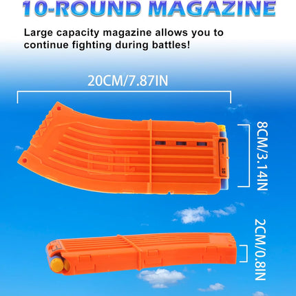 10 Darts Curved Magazine Quick Reload Clip Compatible for Nerf Elite (Orange, 2Pcs) 2pcs Orange.